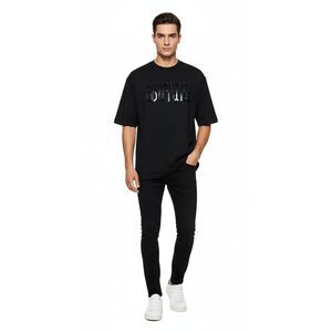 Versace Jeans Couture Black Mens Gothic Graphic Oversized T-Shirt